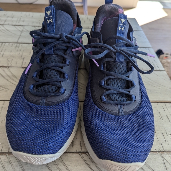 Under Armour Project Rock 5 Disrupt Purple Reign Men's Size 14 Rare - Picture 2 of 9